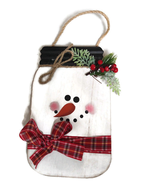 Jolly Jar Snowman Wood Sign