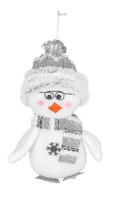Snow Bird Ornamet with Striped Scarf