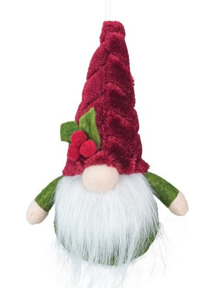 Crimson Gnome Bell Ornament - Boy