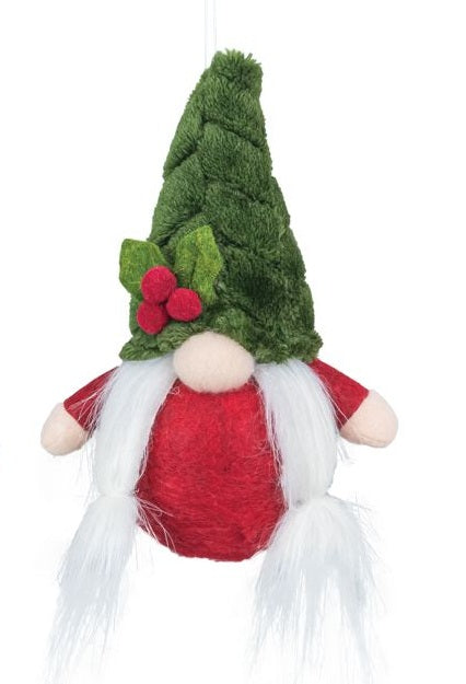 Crimson Gnome Bell Ornament Girl