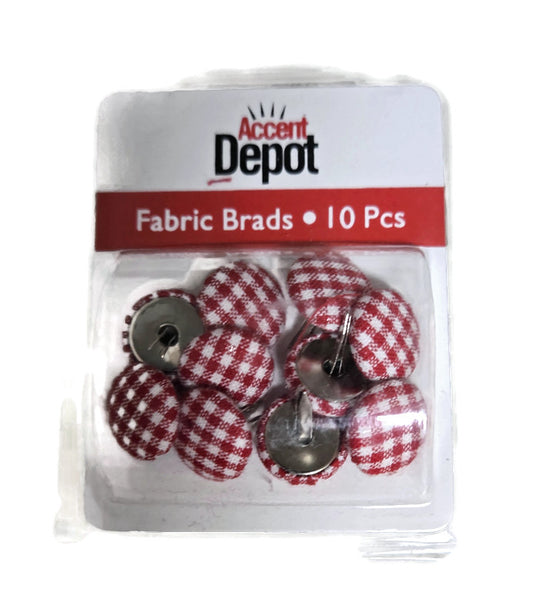Red Plaid Fabric Brads