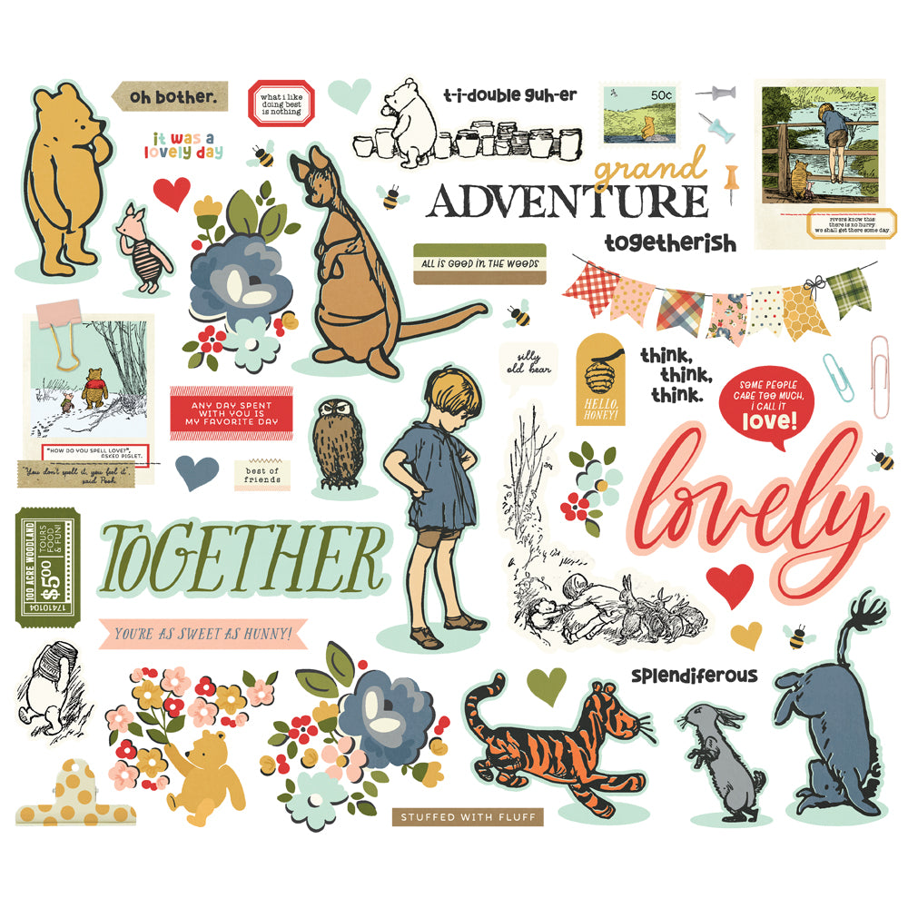 Say Cheese Classic Pooh Bits & Pieces Die Cut Ephemera