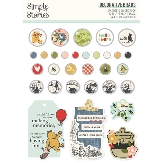 Say Cheese Classic Pooh Adhesive Brads