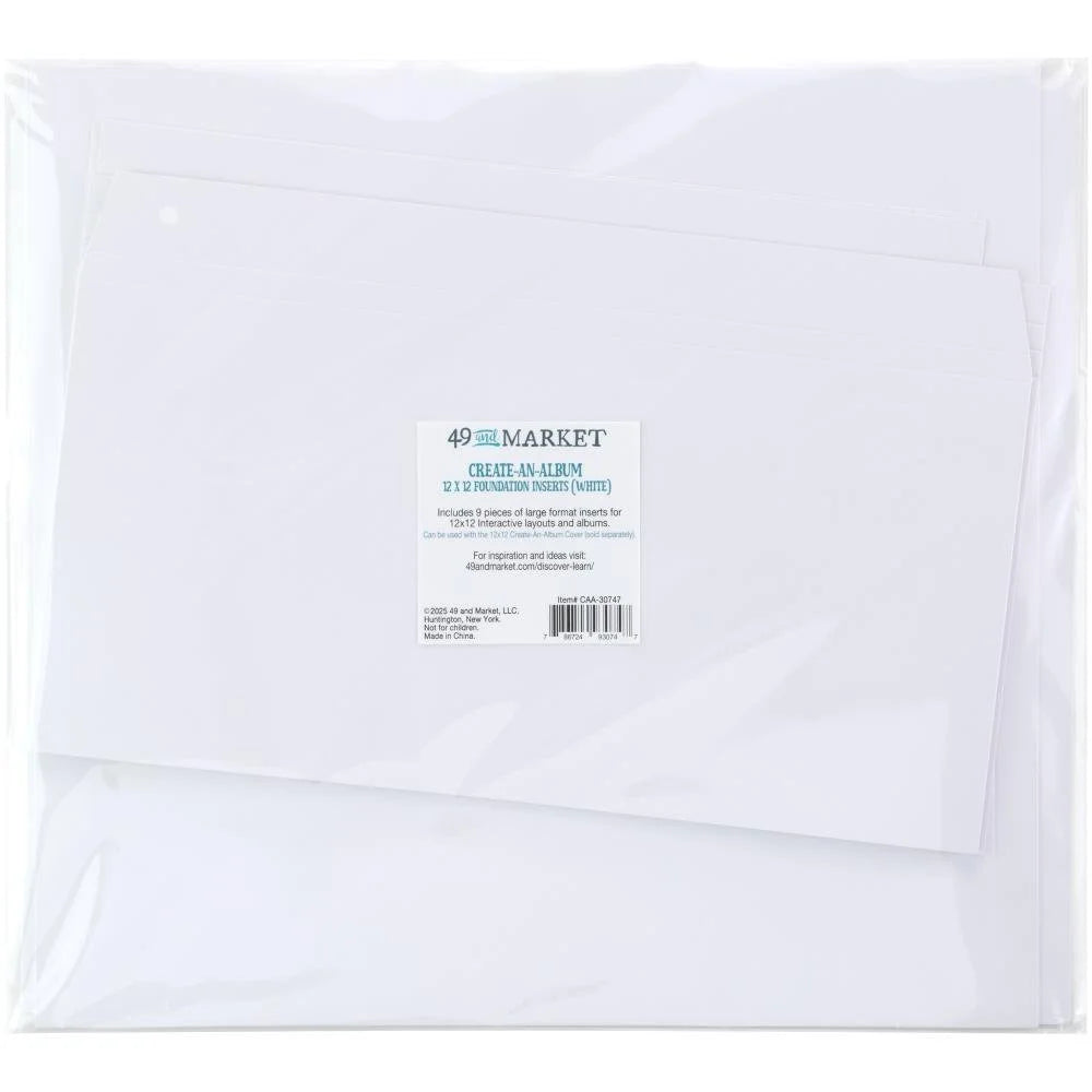 49 and Market Create-An-Album 12x12 Foundation Inserts White