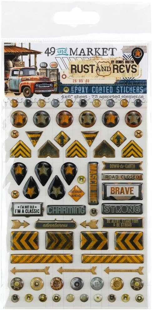 49 and Market Rust and Revs Epoxy Stickers