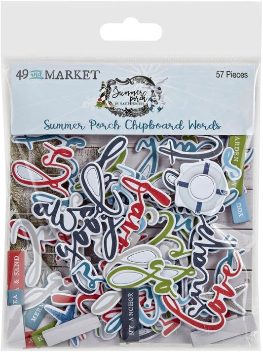 Summer Porch Chipboard Words Set - 49 and Market