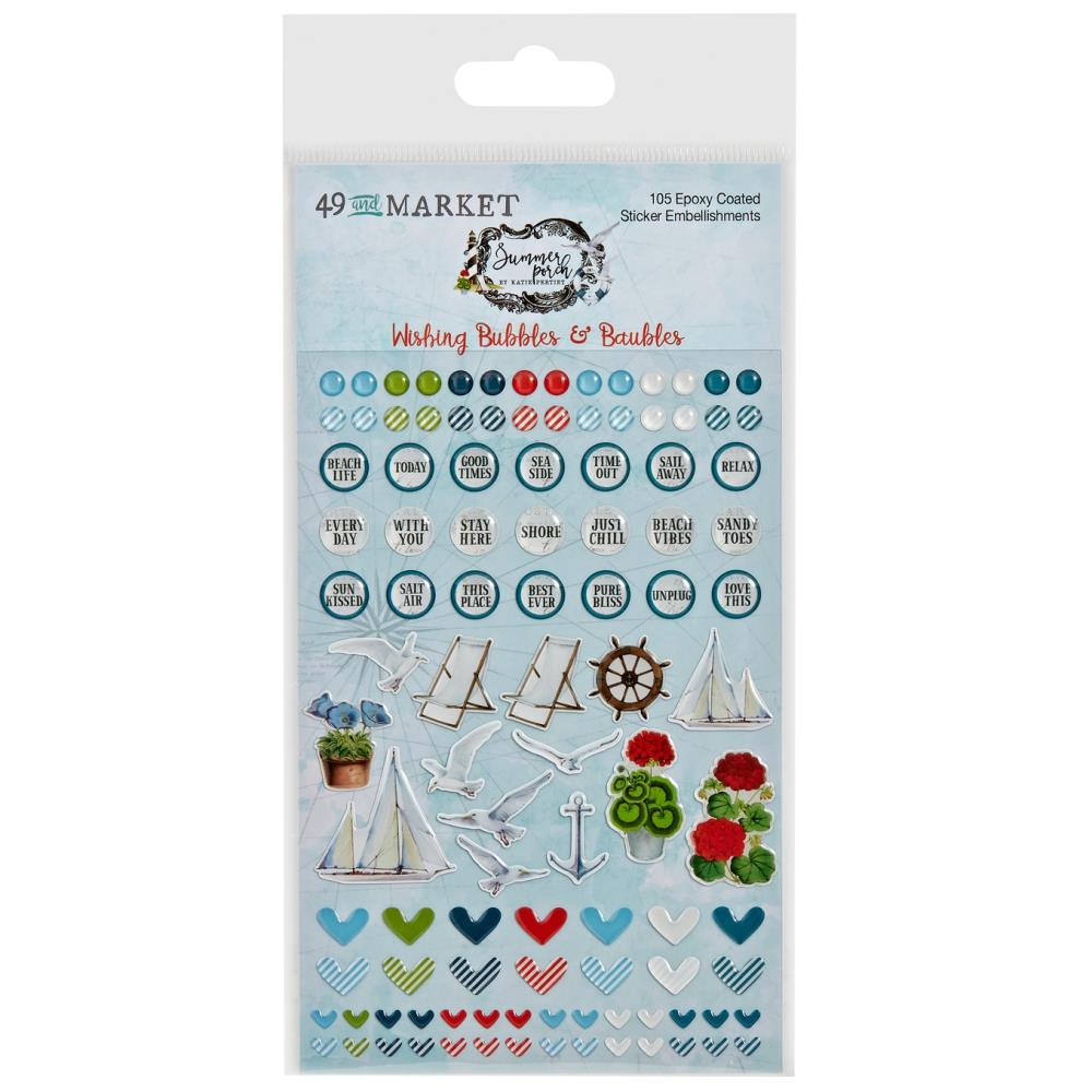 49 and Market Summer Porch Wishing Bubbles and Baubles Stickers