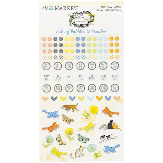 49 and Market Toddler Time Epoxy Wishing Bubbles and Baubles Stickers