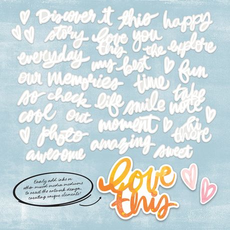 49 and Market Vicki Boutin Irresistible Chipboard Words