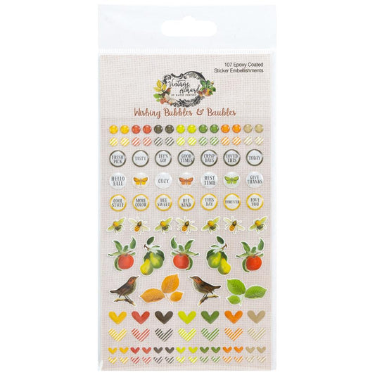 49 and Market Vintage Orchcard Wishing Bubble Stickers