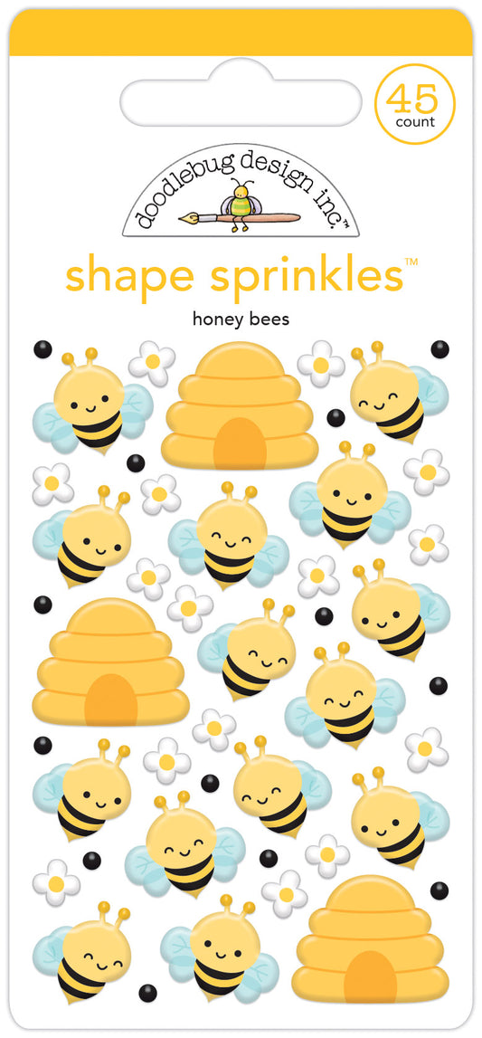 Doodlebug Honey Bees Sprinkle Stickers