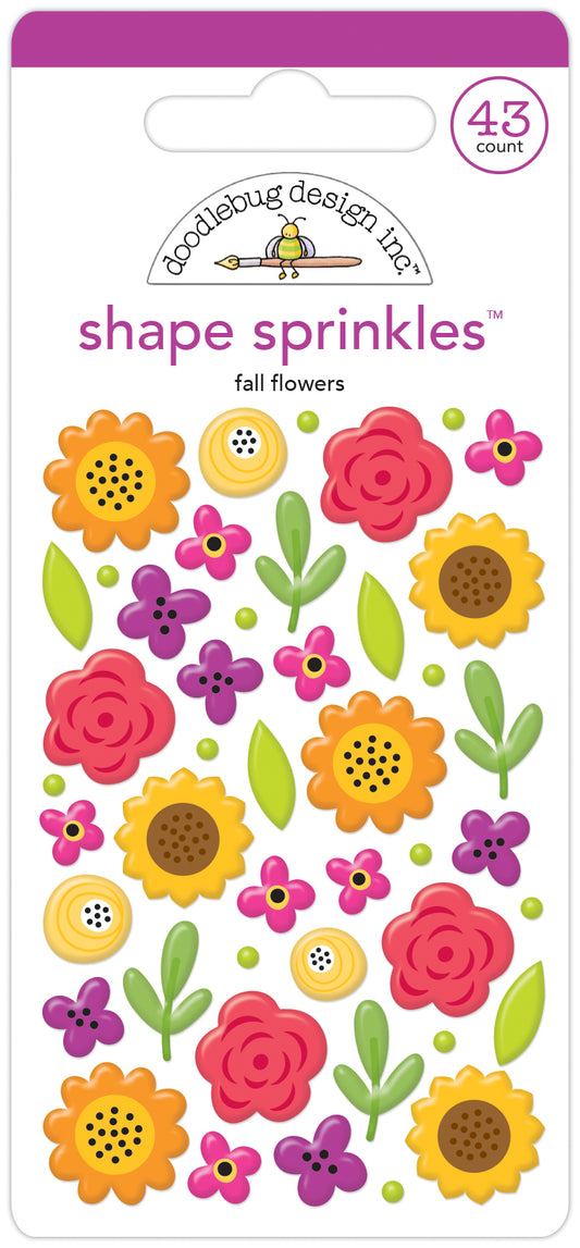 Fall Flower Epoxy Sprinkle Stickers by Doodlebug