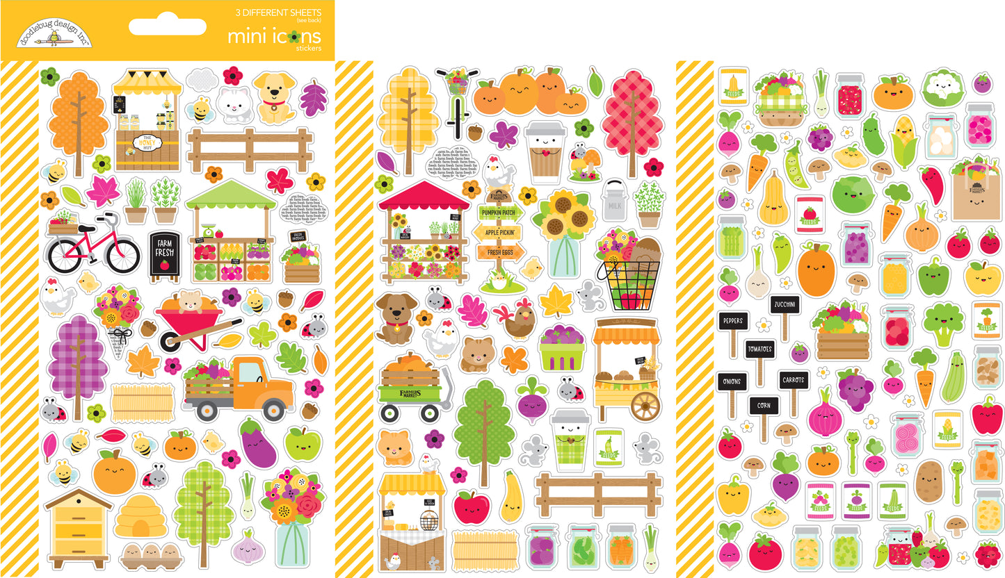 Doodlebug Farmer's Market Mini Icon Stickers