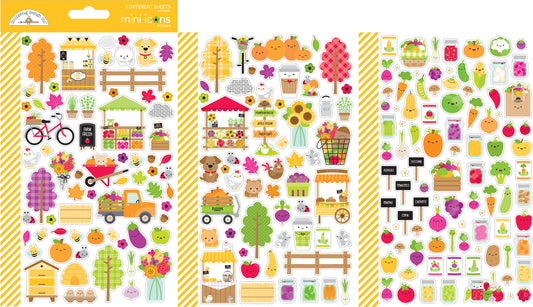 Doodlebug Farmer's Market Mini Icon Stickers