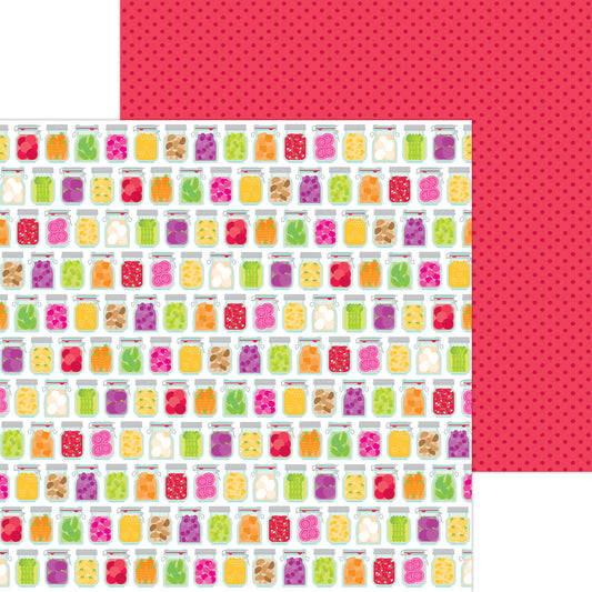 Doodlebug Farmer's Market Market Preserves Scrapbook Paper