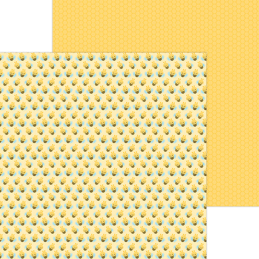 Doodlebug Farmer's Market Bee Happy Scrapbook Paper