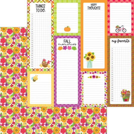 Doodlebug Farmer's Market Fall Floral Scrapbook Paper