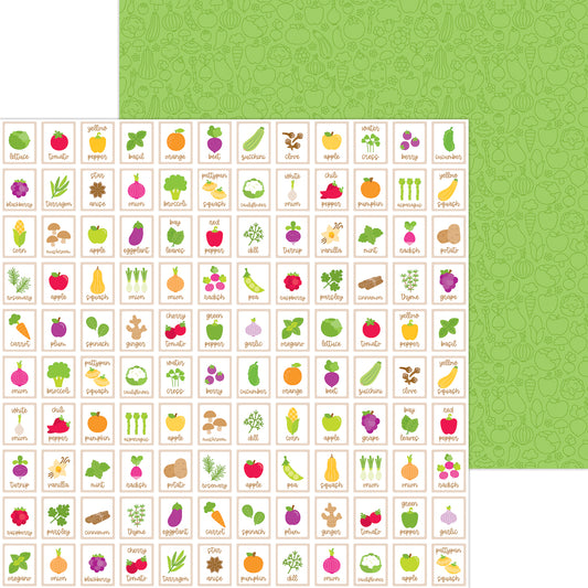 Doodlebug Farmers Market Garden Seeds Scrapbook Paper