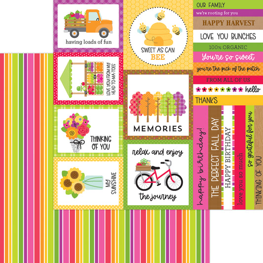 Doodlebug Farmer's Market Veggie Sticks Scrapbook Paper