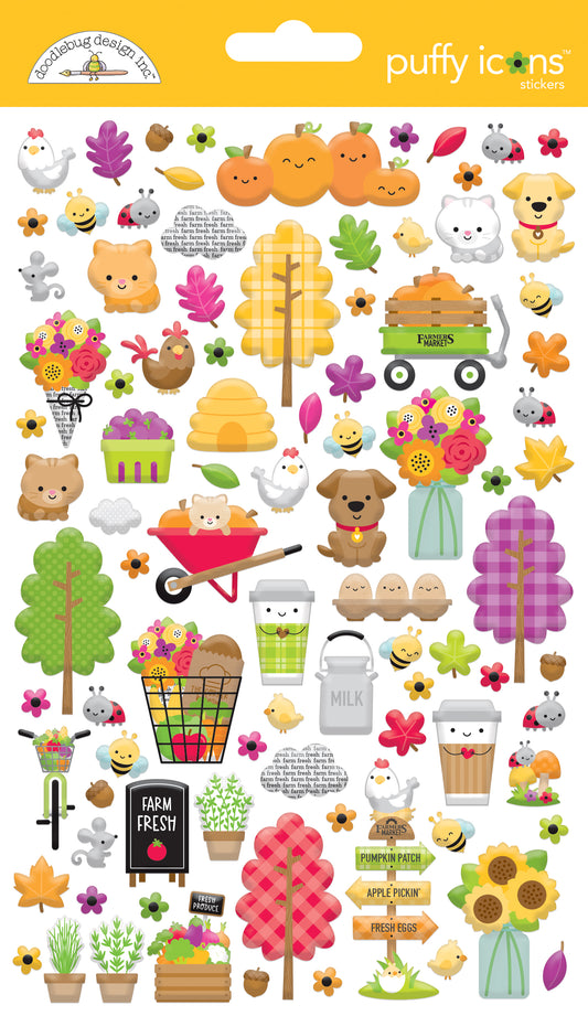 Doodlebug Designs Farmers Market Puffy Stickers