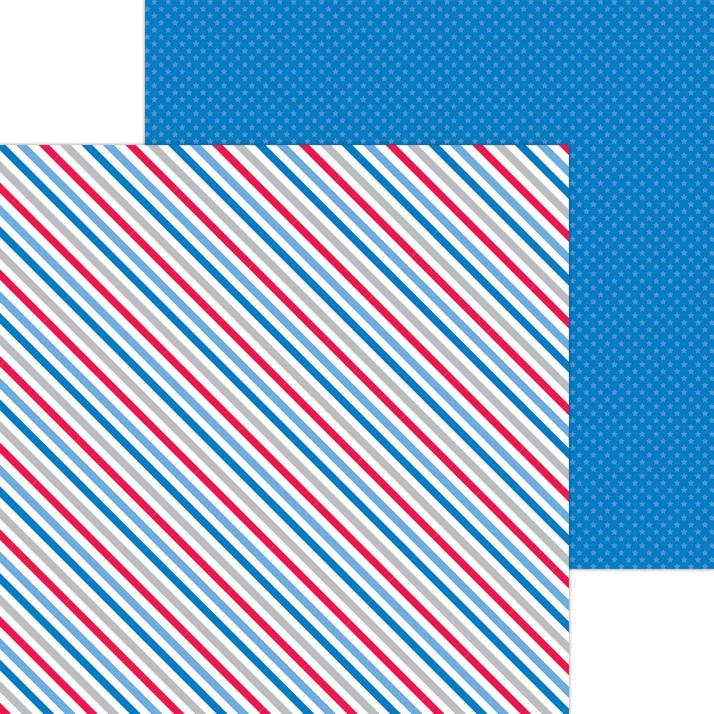 Red White Blue Striped Hometown USA Scrapbook Paper