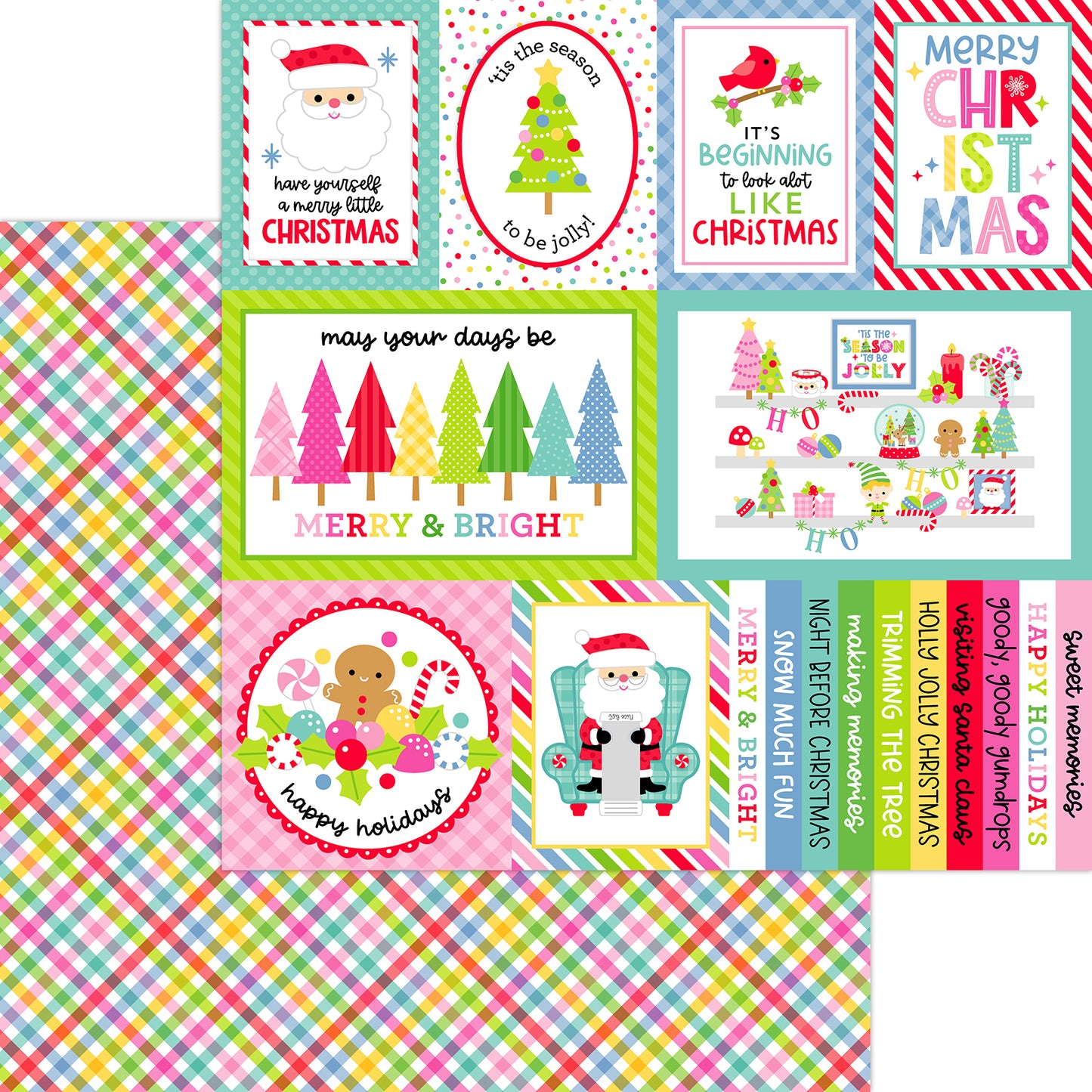 Check the Halls Christmas Oh What Fun Scrapbook Paper by Doodlebug Designs