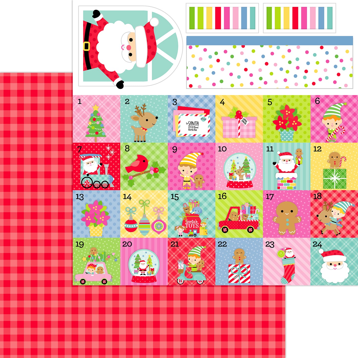 Doodlebug Designs Oh What Fun Festive Flannel Scrapbook Paper