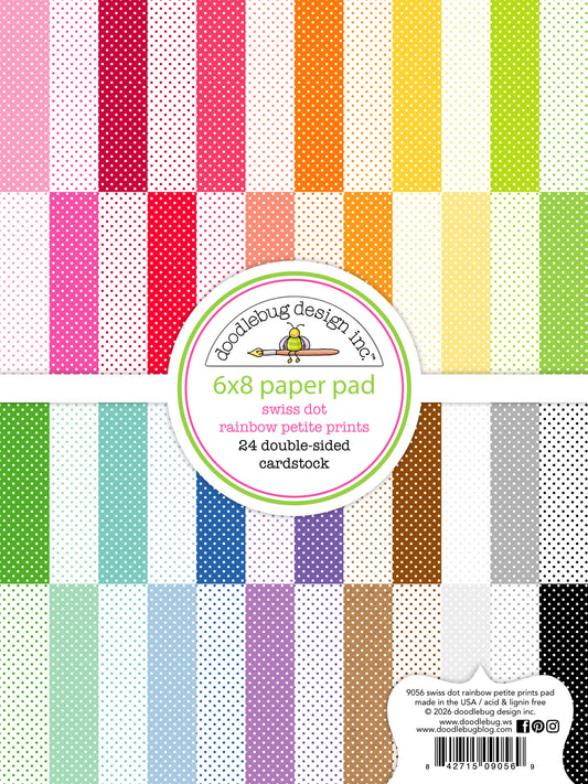6x8 Swiss Dot Rainbow Petite Prints Paper Pad by Doodlebug Designs