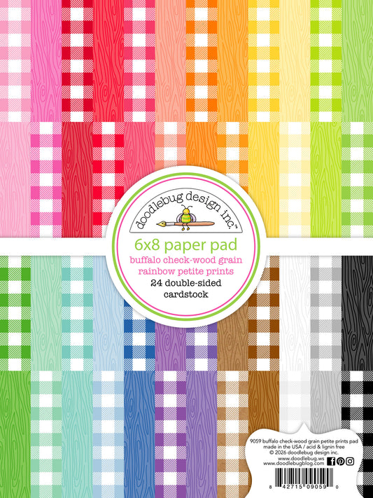 6x8 Buffalo Check Wood Grain Petite Prints Paper Pad by Doodlebug Designs
