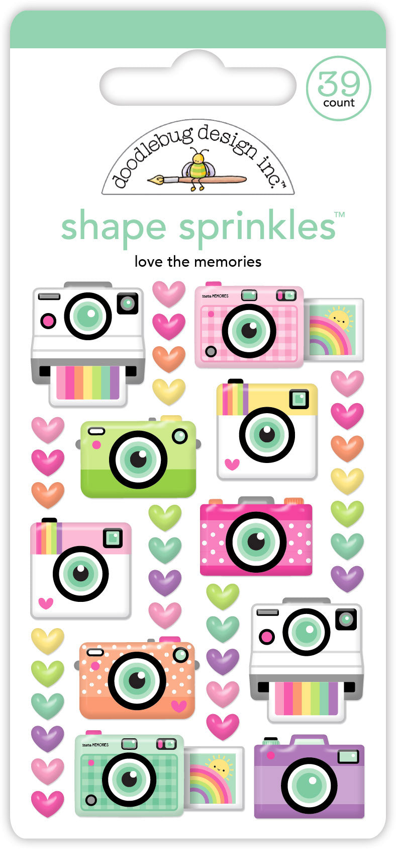 Doodlebug Love the Memories Epoxy Sprinkle Stickers