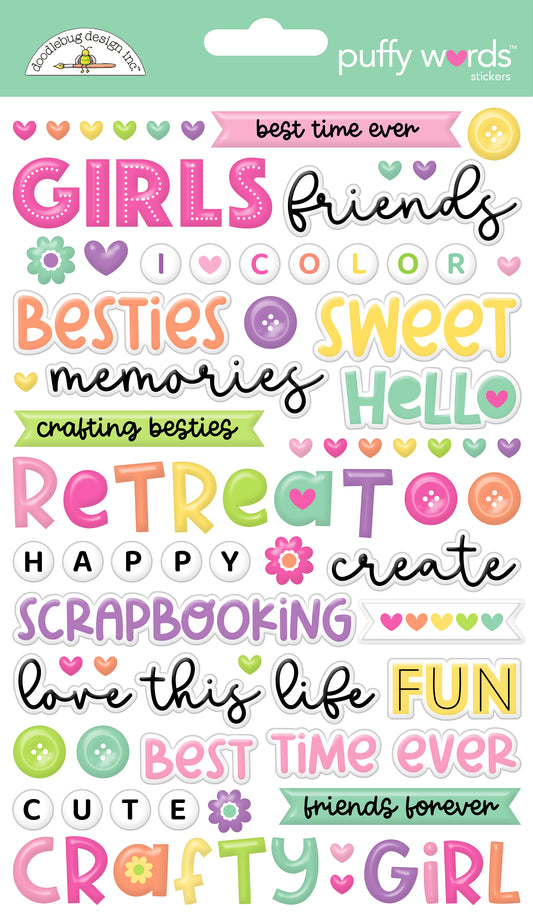 Doodlebug Color Me Crafty Puffy Word Stickers