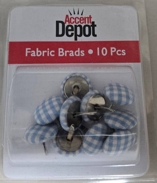 Blue Plaid Fabric Brads