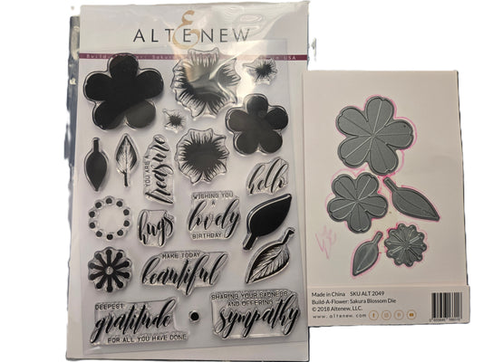 Build a Flower Sakura Blossom Stamps and Dies Set by Altenew - Used