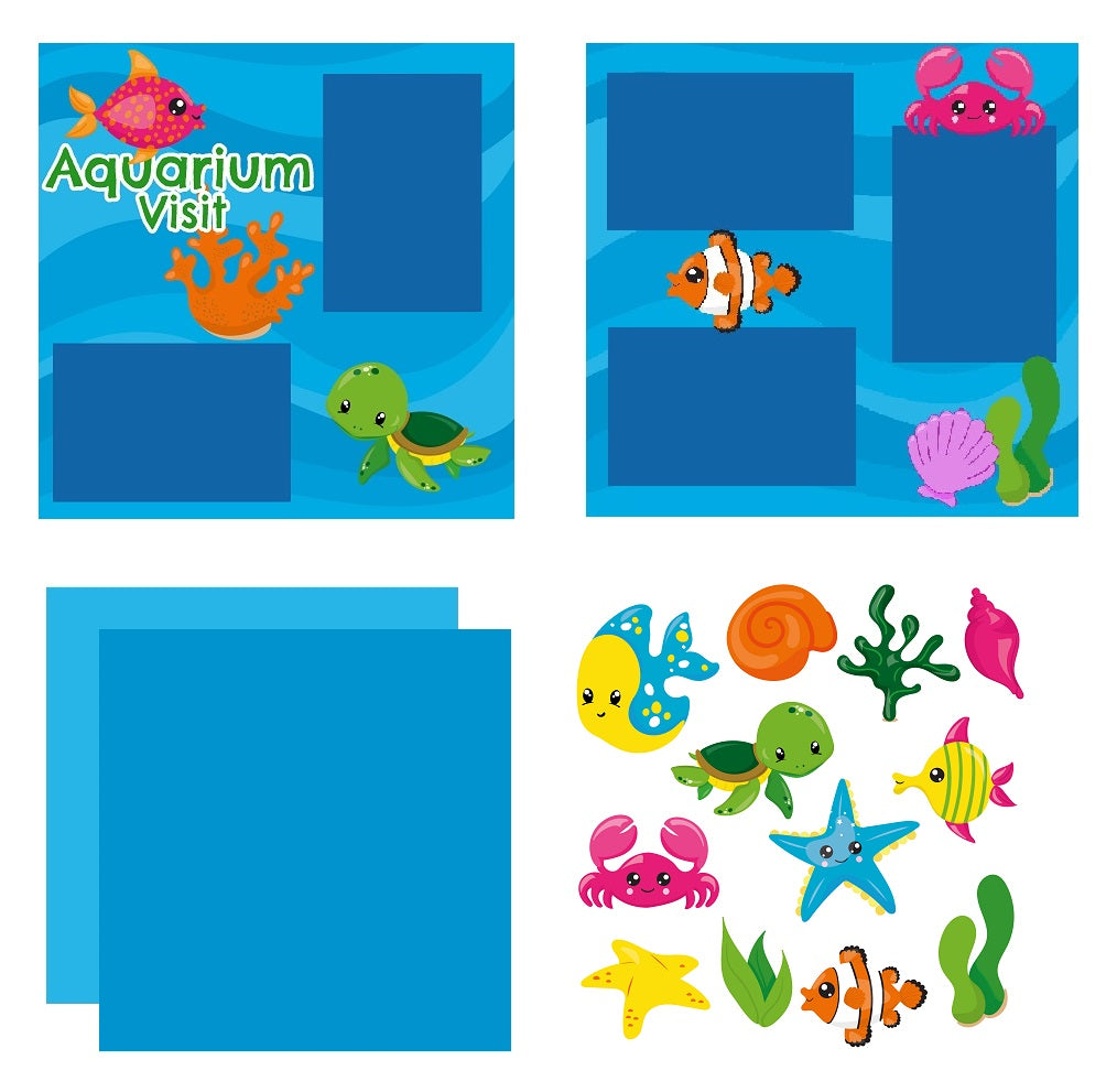 Aquarium Layout 12X12 Scrapbook Kit 4 Sheets Country Croppers