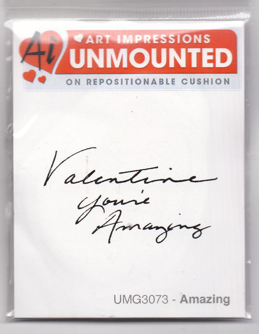 Art Impressions Valentine You're Amazing Rubber Stamp