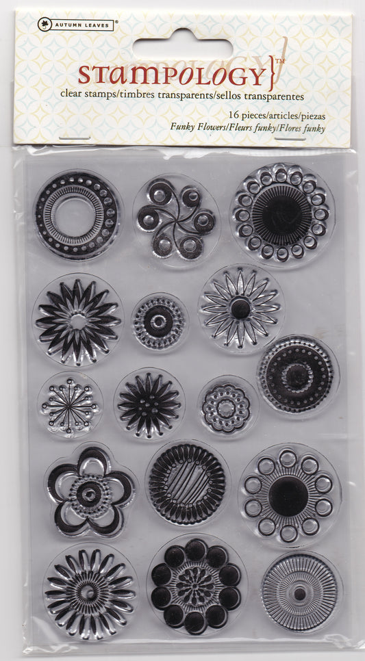 Autumn Leaves Funky Flowers Stamp Set