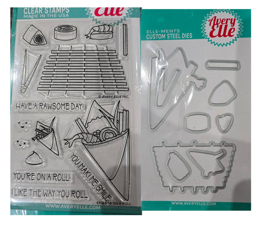 Avery elle On a roll Sushi Stamps and Dies Set