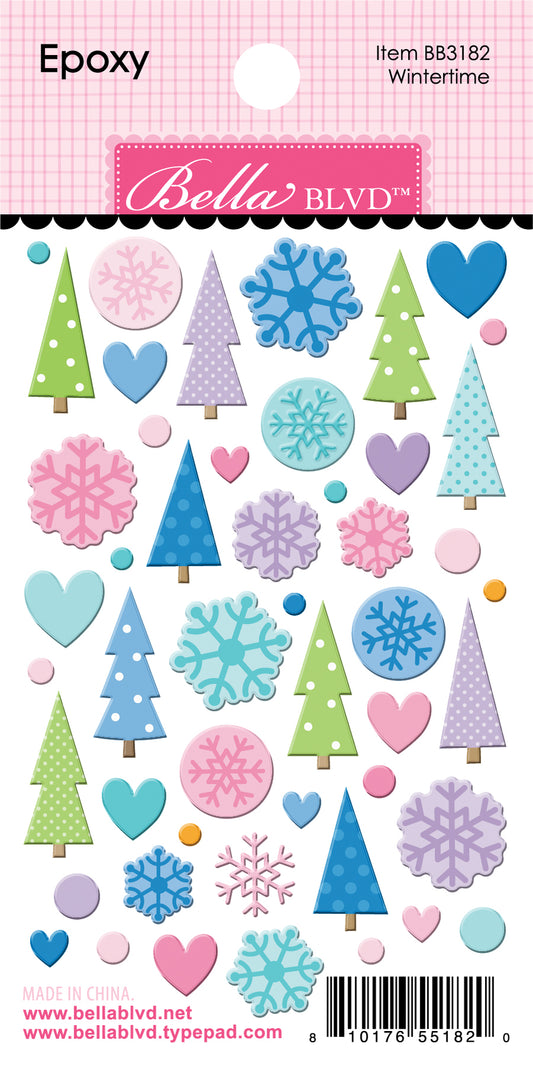 Wintertime Epoxy Snowflake Season Stickers