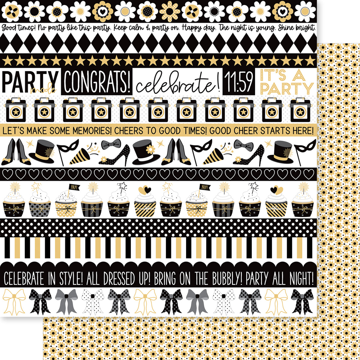 Bella Blvd Let's Celebrate Borders Scrapbook Paper