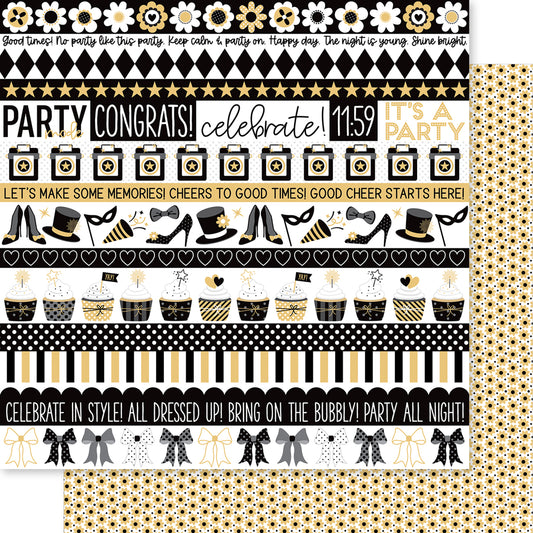 Bella Blvd Let's Celebrate Borders Scrapbook Paper