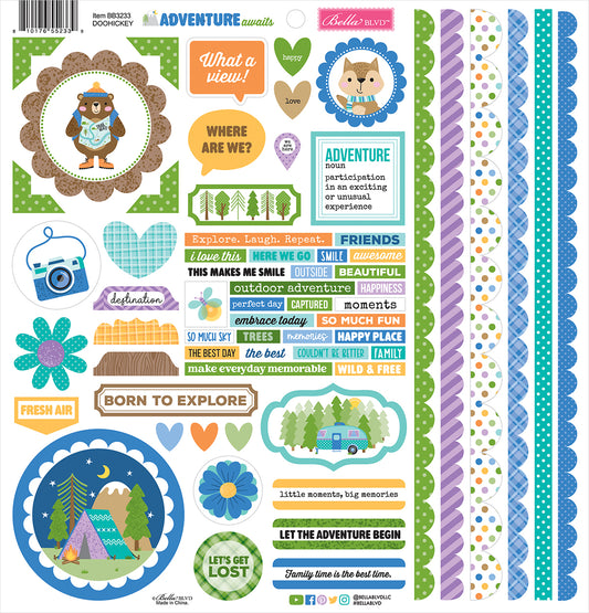 Adventure Awaits 12x12 Stickers by Bella Blvd