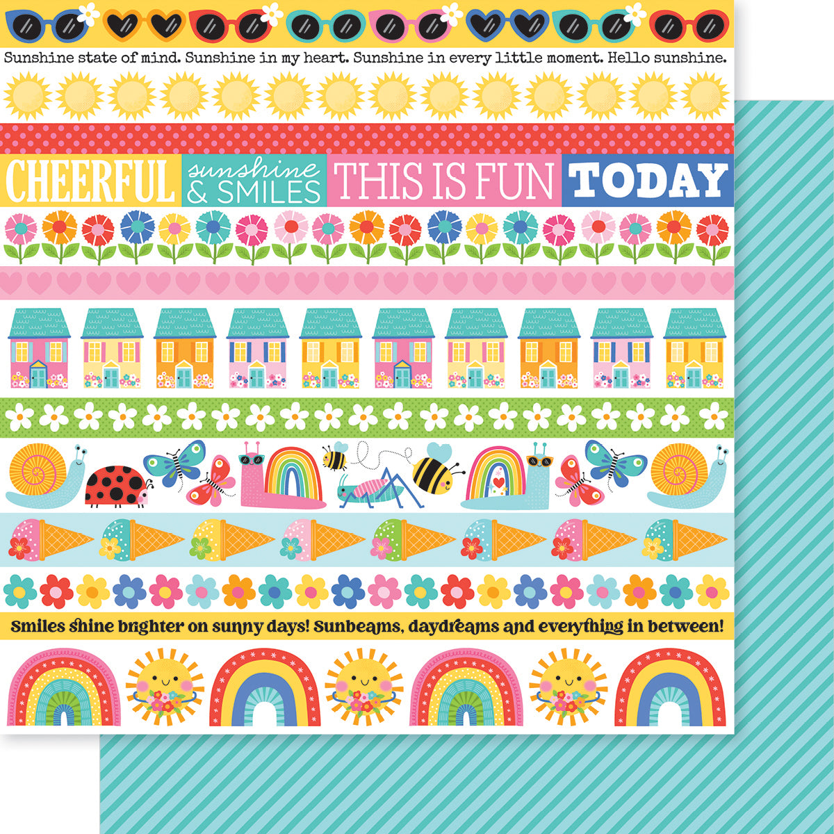 Bella Blvd Walking on Sunshine Borders Scrapbook Paper