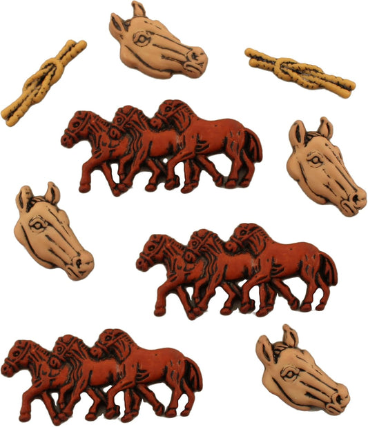 Horses Buttons by Buttons Galore