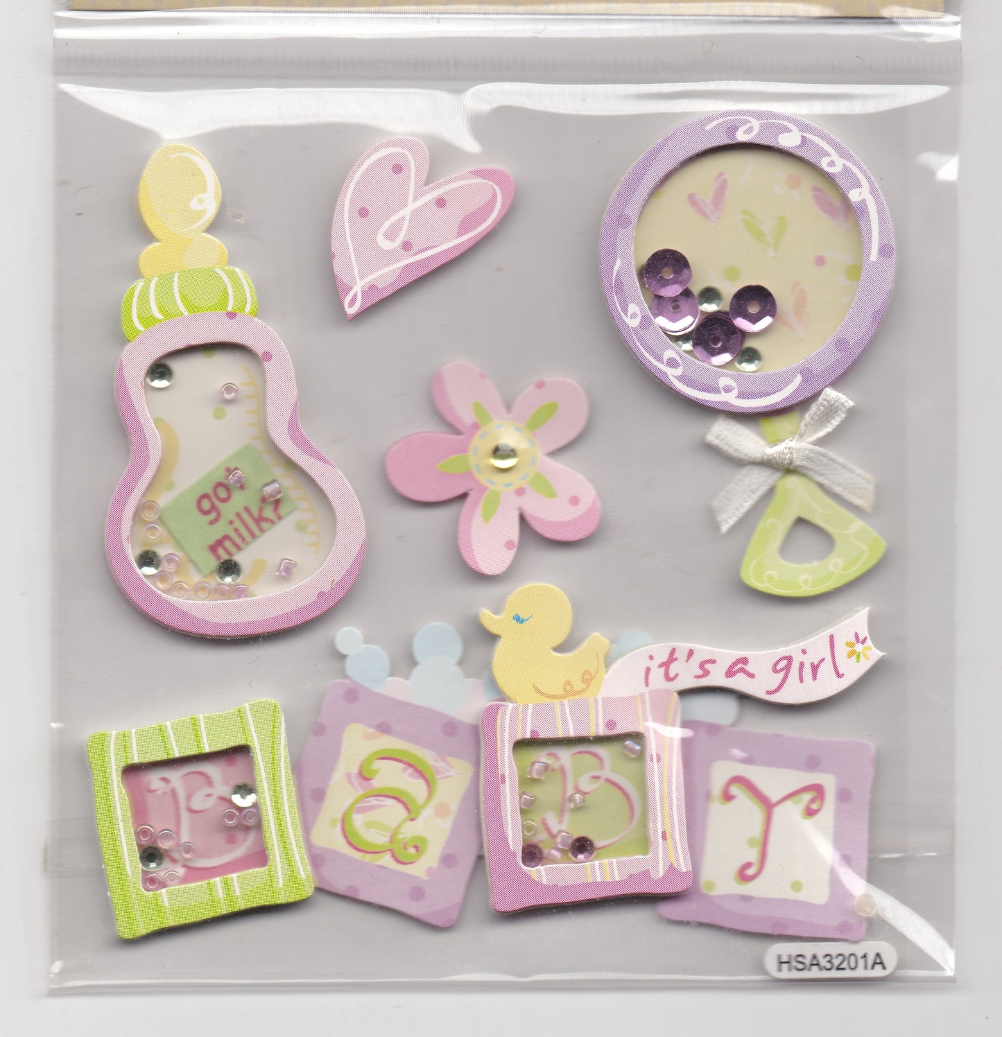 Baby Girl Shaker Stickers