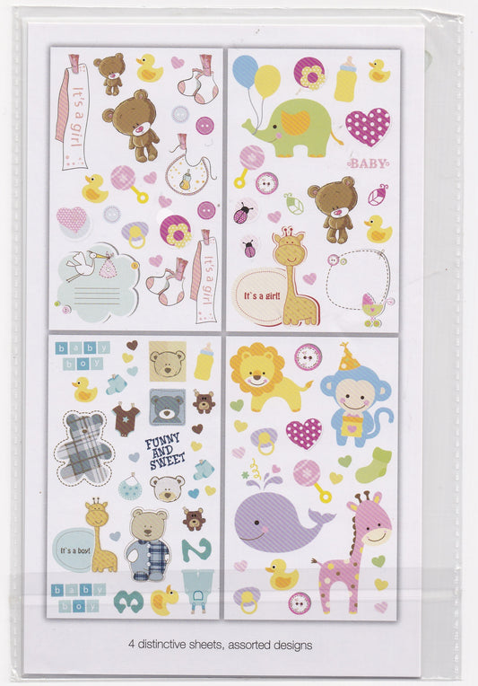4 Baby Stickers Sheets