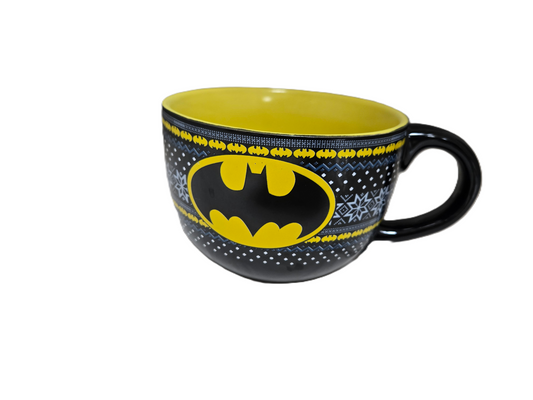 Batman Christmas Sweater Pattern Wide Mouth Coffee Mug