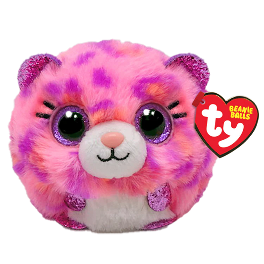Pink Leopard Topaz Beanie Ball Plush
