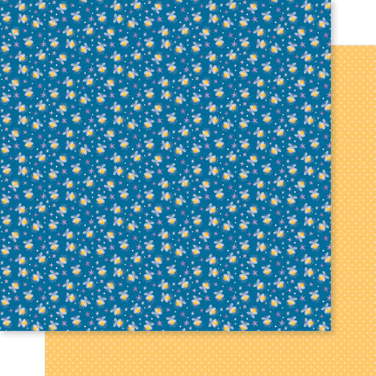Bella Blvd Adventure Awaits midnight Fireflies Scrapbook Paper