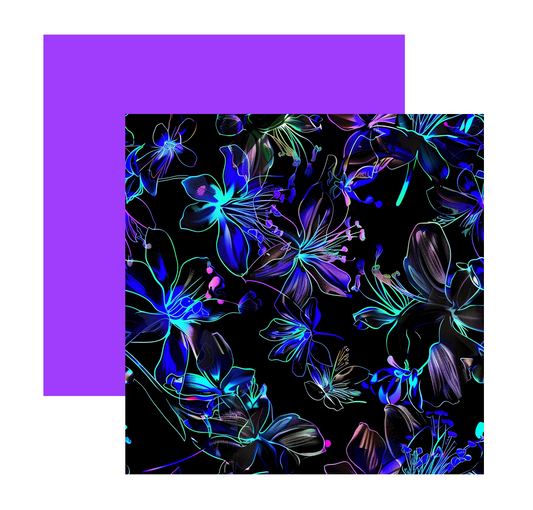 Bioluminiscence Floral Scrapbook Paper