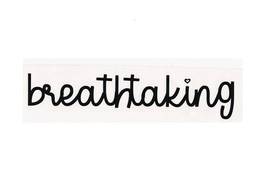 Breathtaking Vinyl Word Stickers - 10 inch